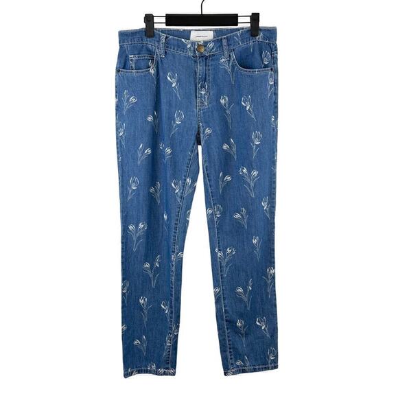 Current/Elliot Anthropologie Fling Mid Rise Relaxed Straight Jean Floral Size 27 - Picture 2 of 8